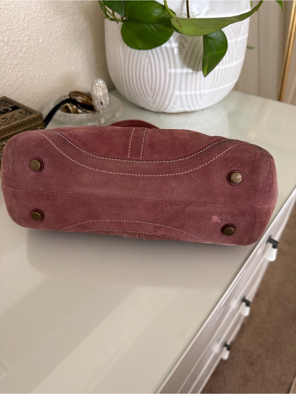 Vintage Y2K coach soho Pink Suede Leather Shoulder Bag - Picture 2 of 7